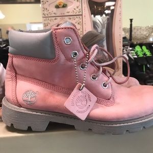 Timberland Pink Leather Boots Size 4